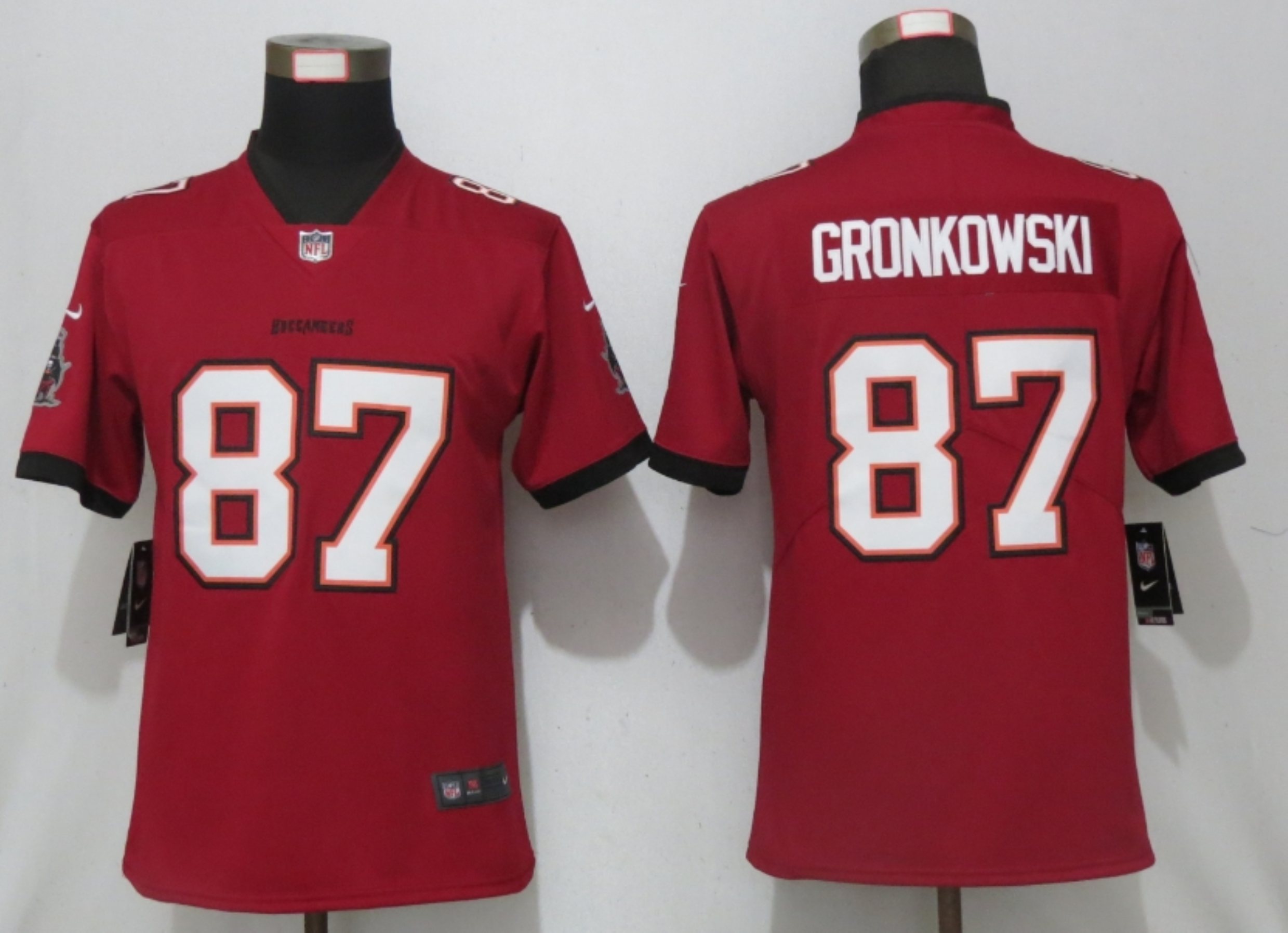 Women New Nike Tampa Bay Buccaneers 87 Gronkowski Nike Red Alternate Vapor Elite Playe